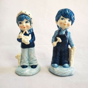 Vintage Korean Farmer Boy and Girl Figurines